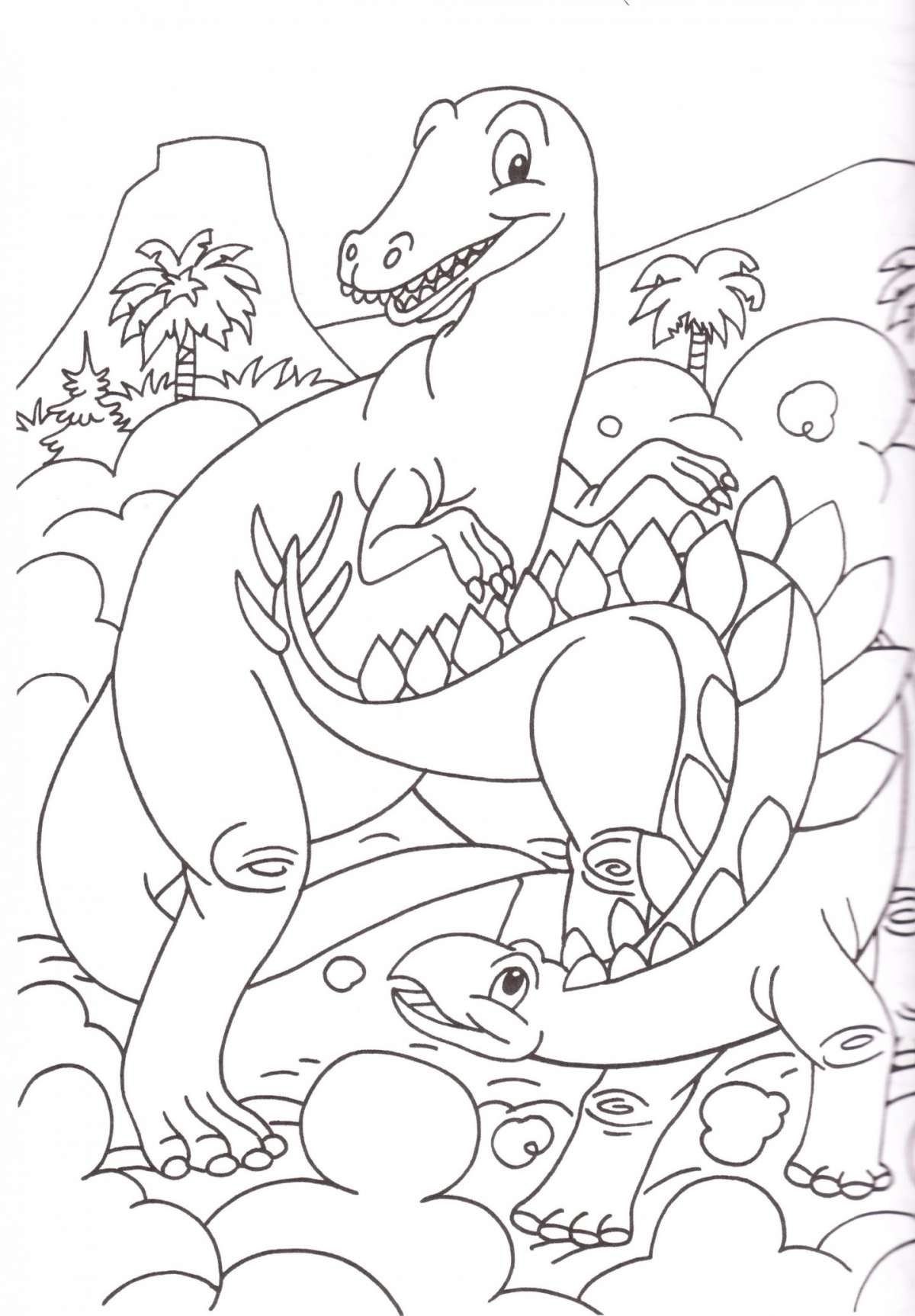 Disegno per la festa del papà con i dinosauri