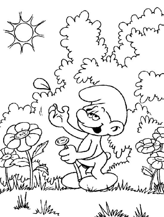 Disegno per la festa del papà con i puffi