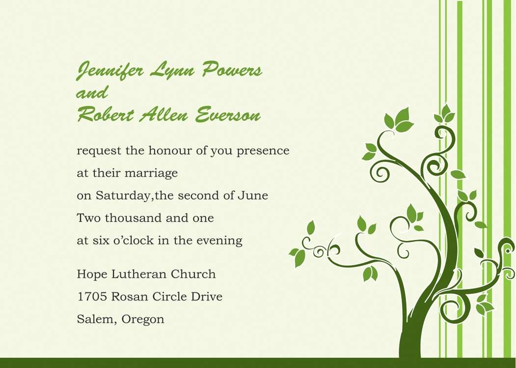 Invito al matrimonio in verde