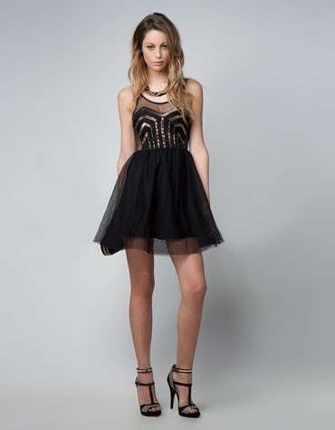 Abito Bershka con gonna in tulle