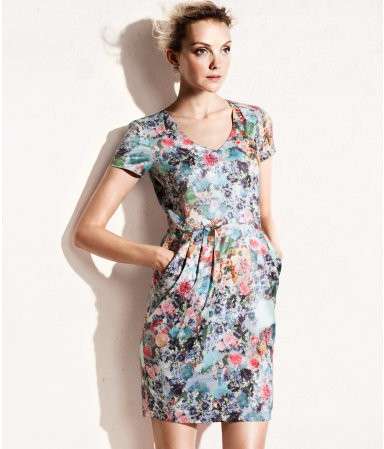 Abito in satin H&M con stampa fiori