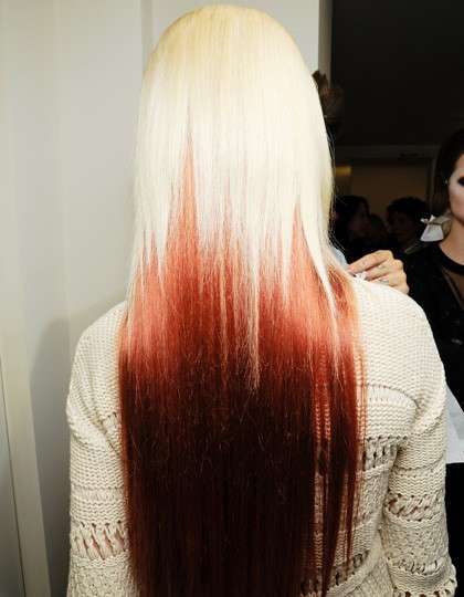 Ombre hair rosso strong