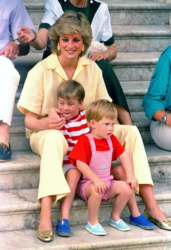 Lady D con William e Harry bambini