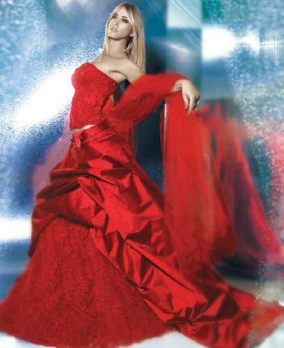 Abito da sposa rosso Alessandro Couture Shirvan