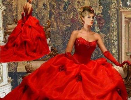 Abito da sposa rosso principessa