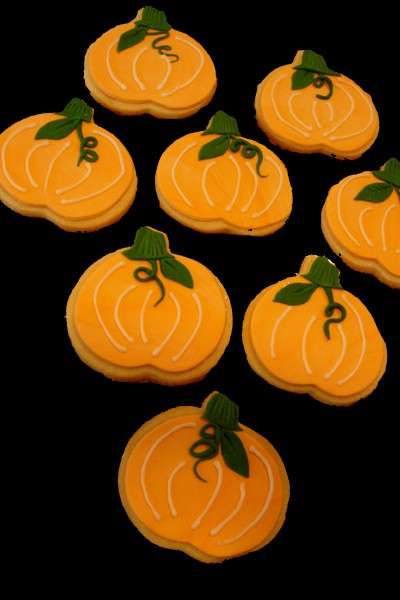 Biscottini decorai a forma di zucca