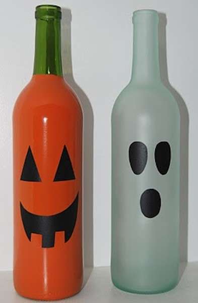 Bottiglie decorate per Halloween