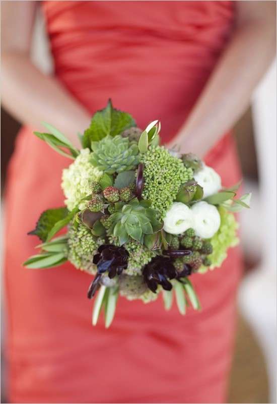 Bouquet sposa con piante grasse