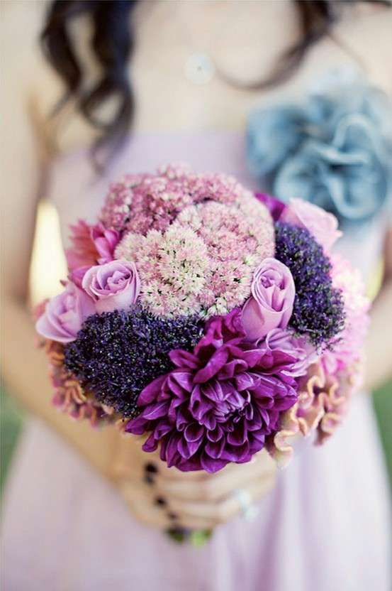 Bouquet sposa fiori rosa e lilla
