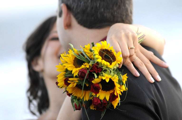 Bouquet sposa girasoli