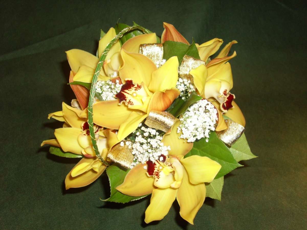 Bouquet sposa orchidee gialle