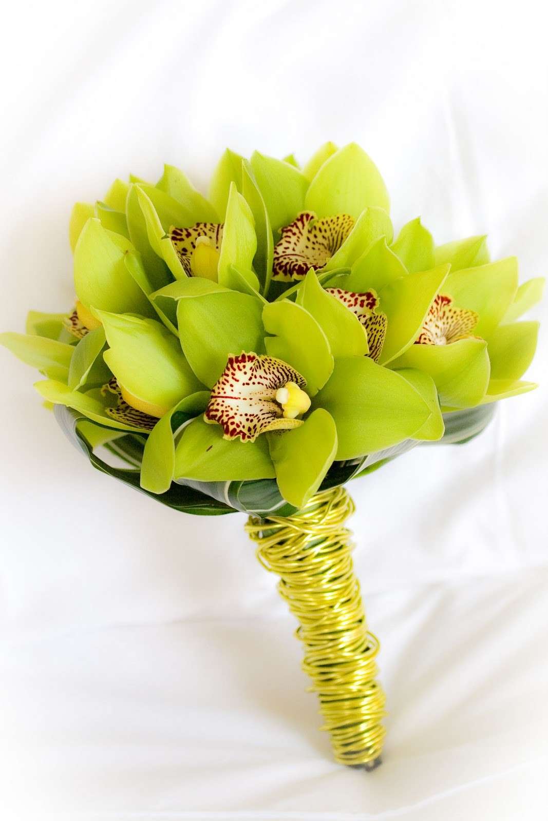 Bouquet sposa orchidee verdi