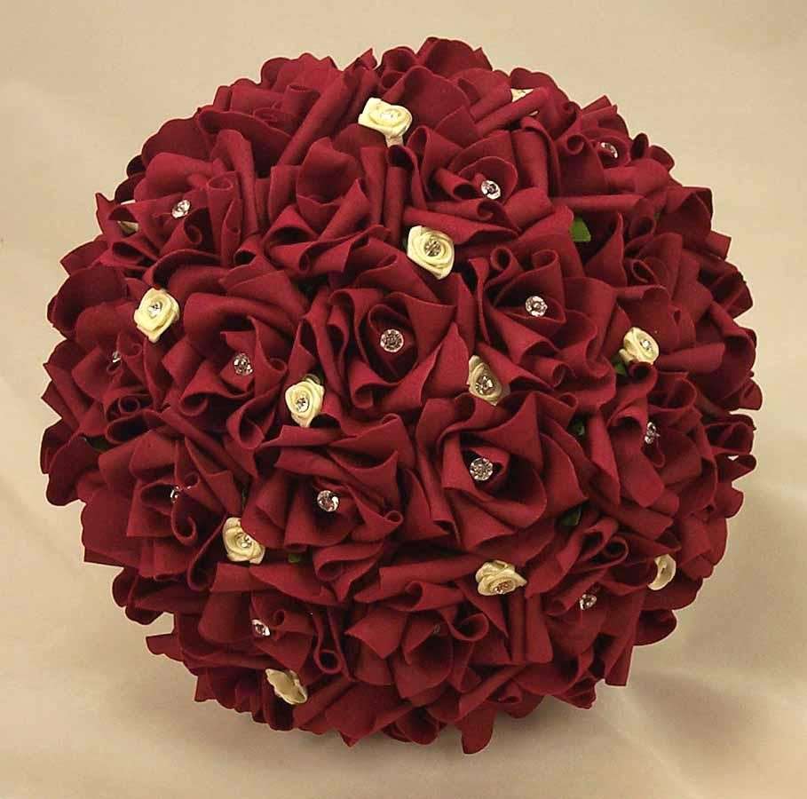 Bouquet sposa rosso scuro