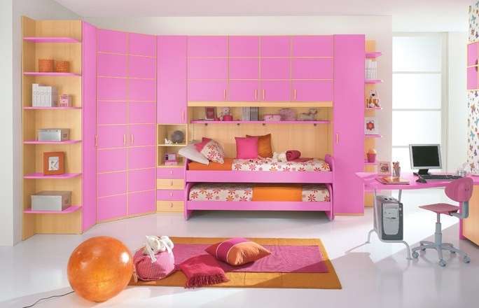 Camerette bambini Mondo Convenienza rosa-bimba