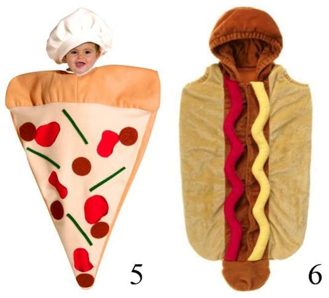 Costume da pizza e hot dog
