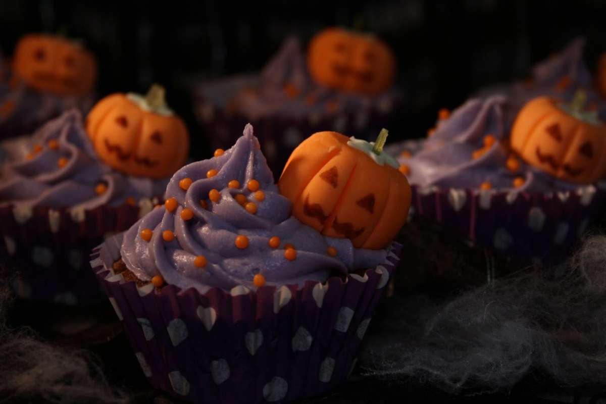 Cupcakes viola con zucca