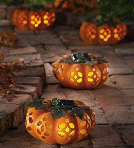 Decorazioni per Halloween, zucche a energia solare