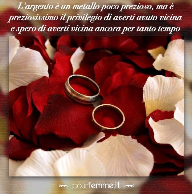 Frasi anniversario nozze d'argento