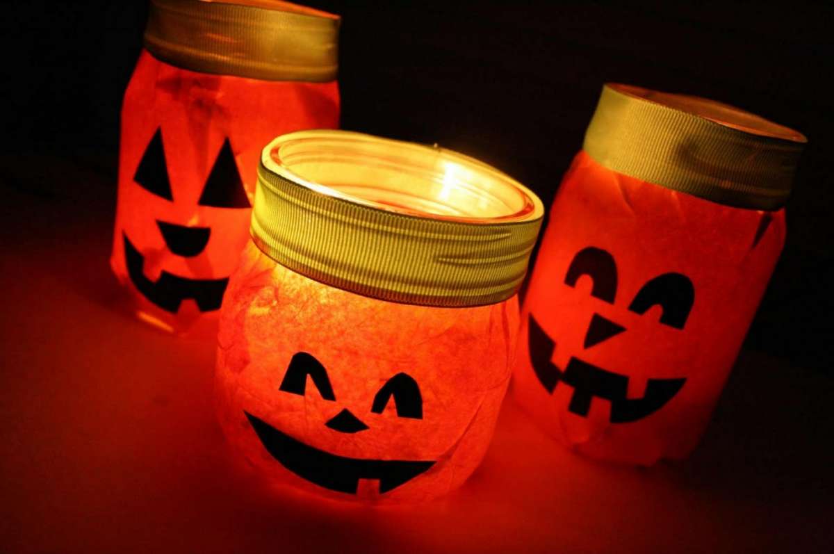 Lavoretti Halloween per bambini luci zucca