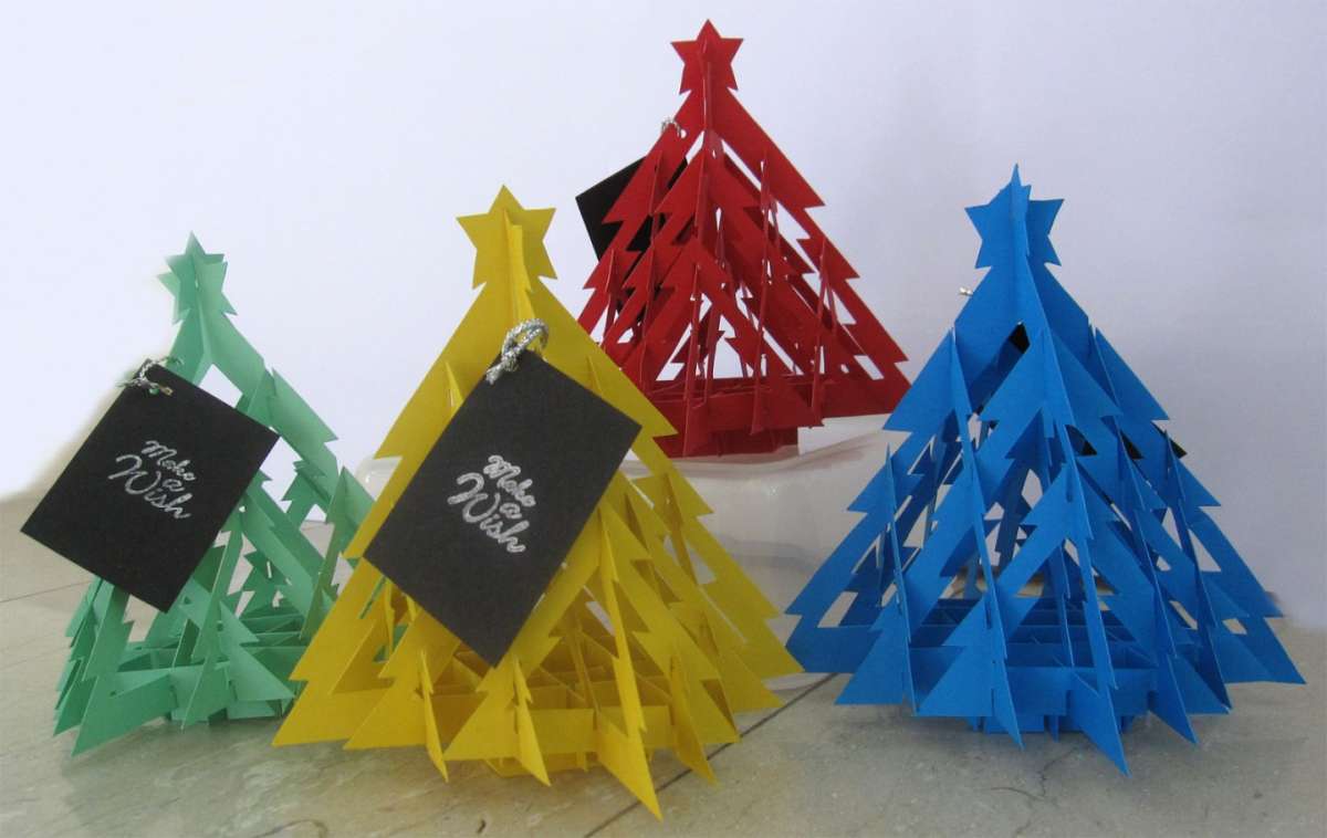 Alberi Natale carta traforata