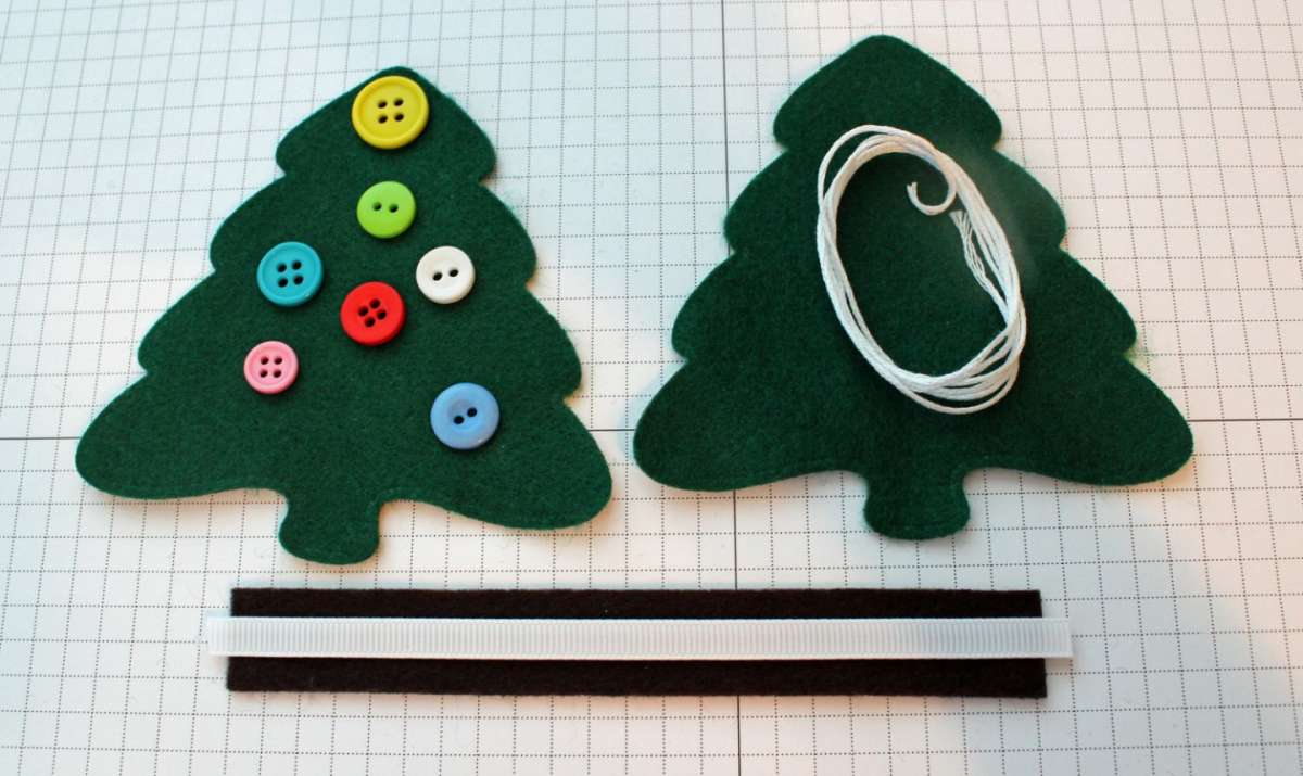 Albero Natale feltro bottoni