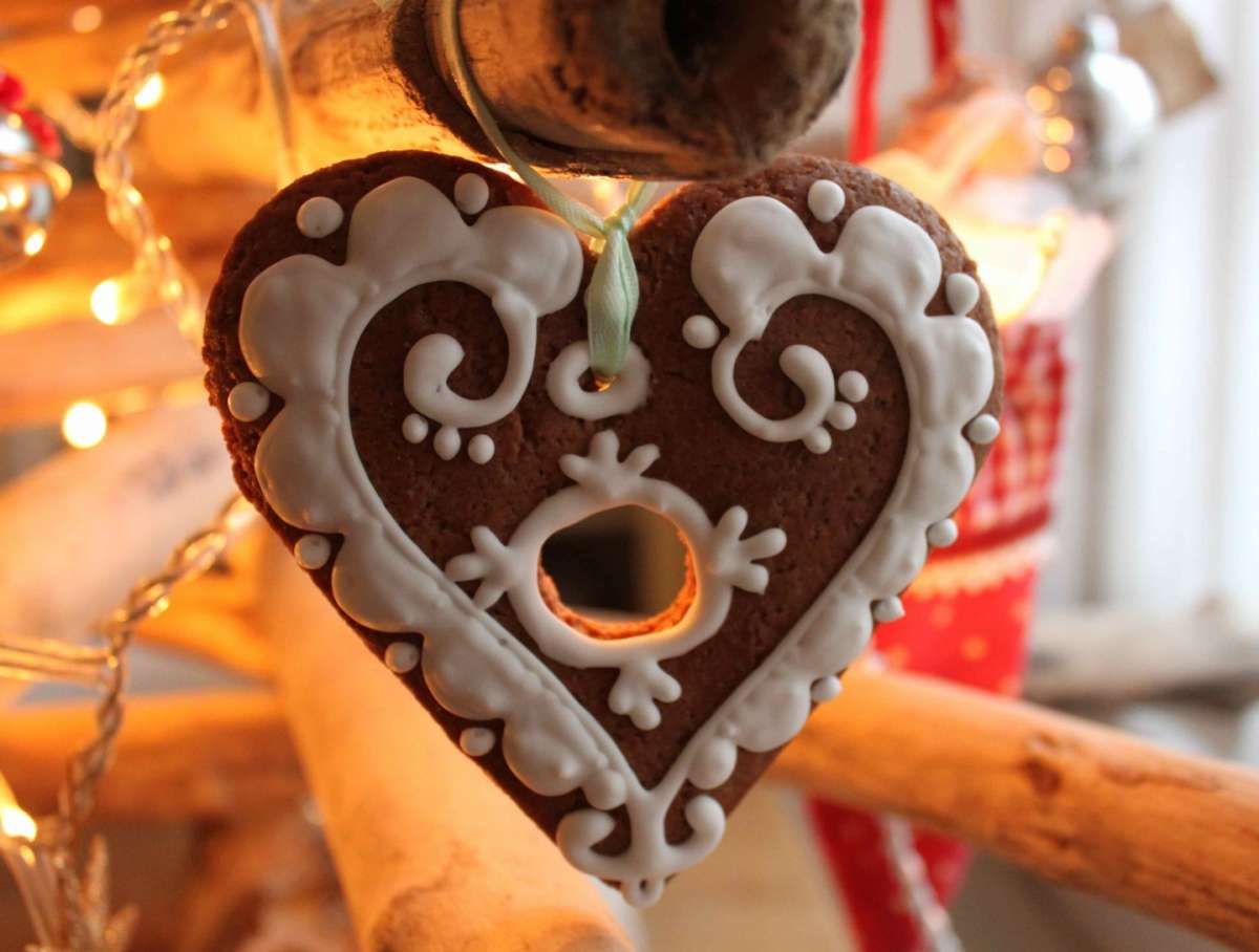Biscotti di Natale light cuore decorato