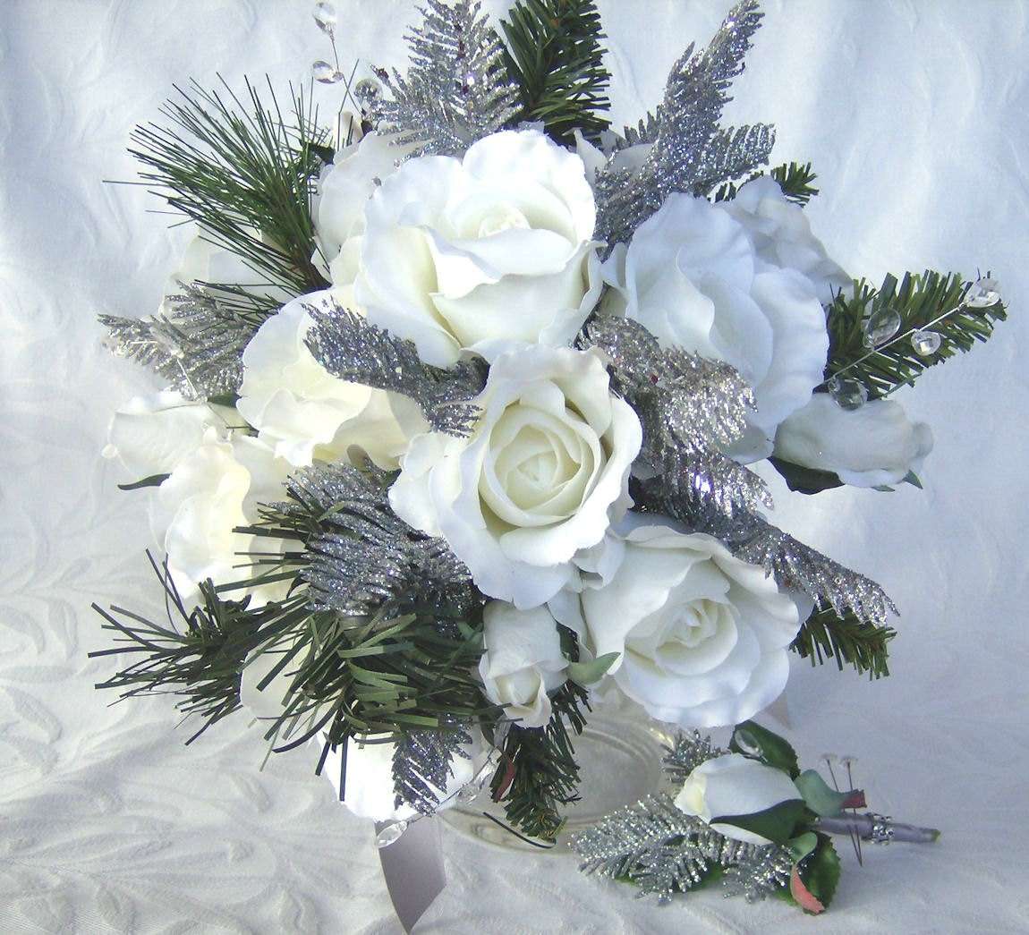 Bouquet sposa invernale pino argento