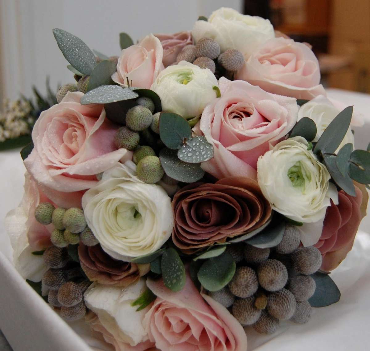Bouquet sposa invernale rosa e bacche