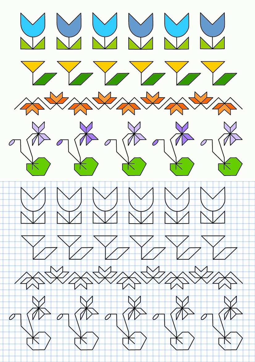 Cornicette per bambini a quadretti fiori