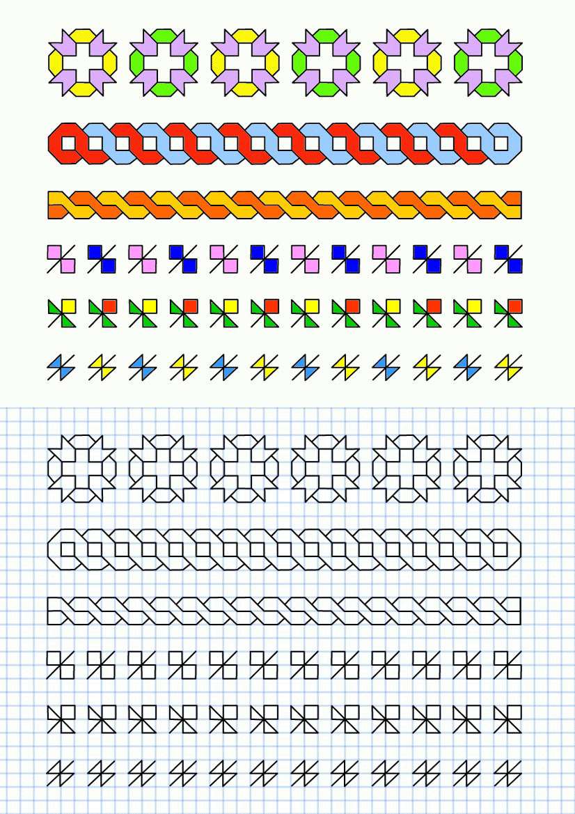 Cornicette per bambini a quadretti geometriche