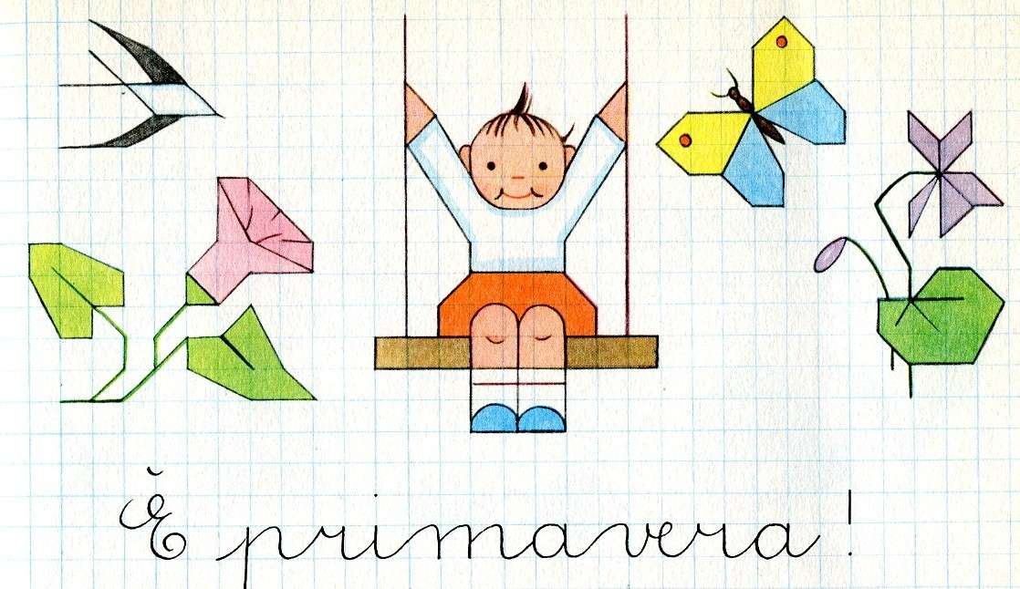 Cornicette per bambini a quadretti primavera bambino