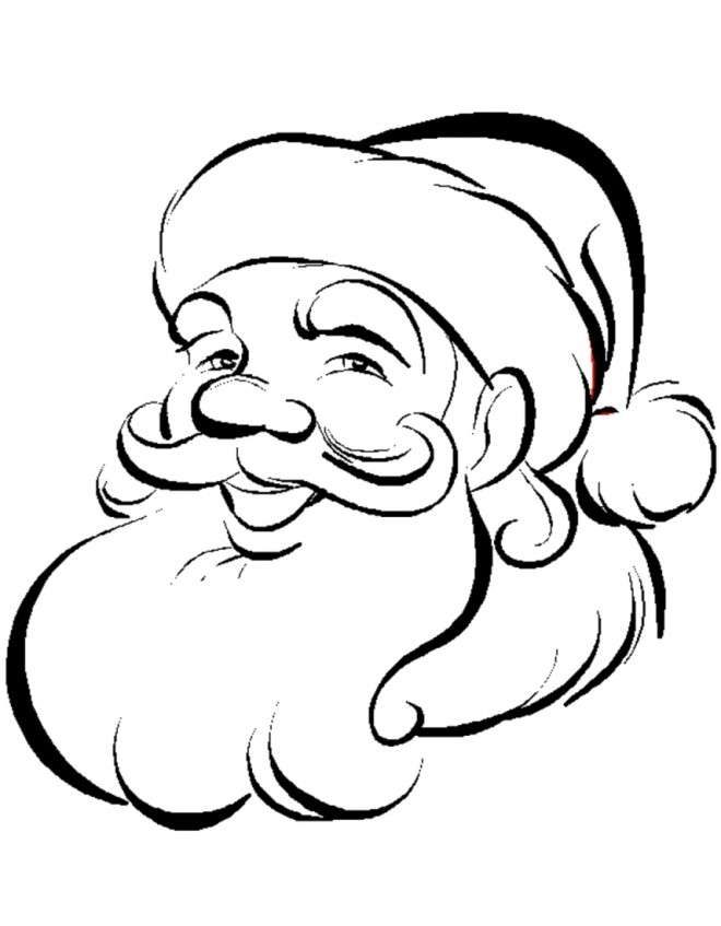 Disegni di Natale da colorare Babbo Natale viso