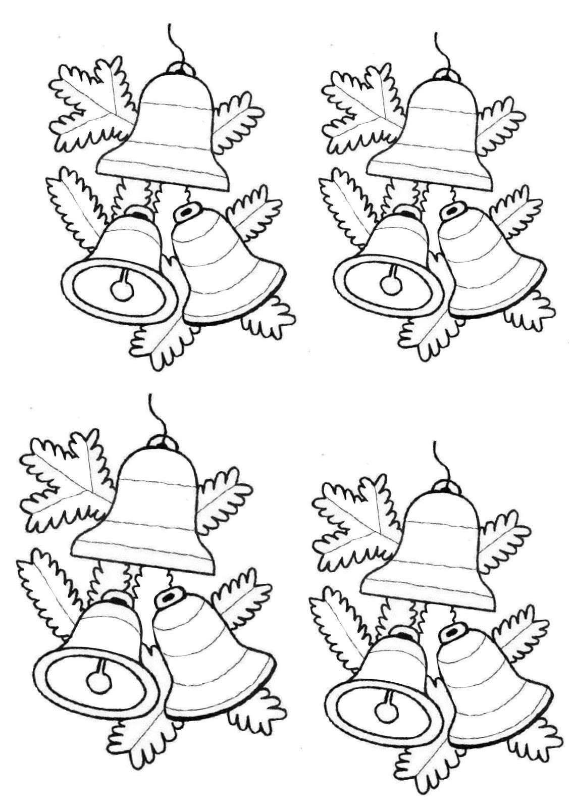 Disegni di Natale da colorare campanelle