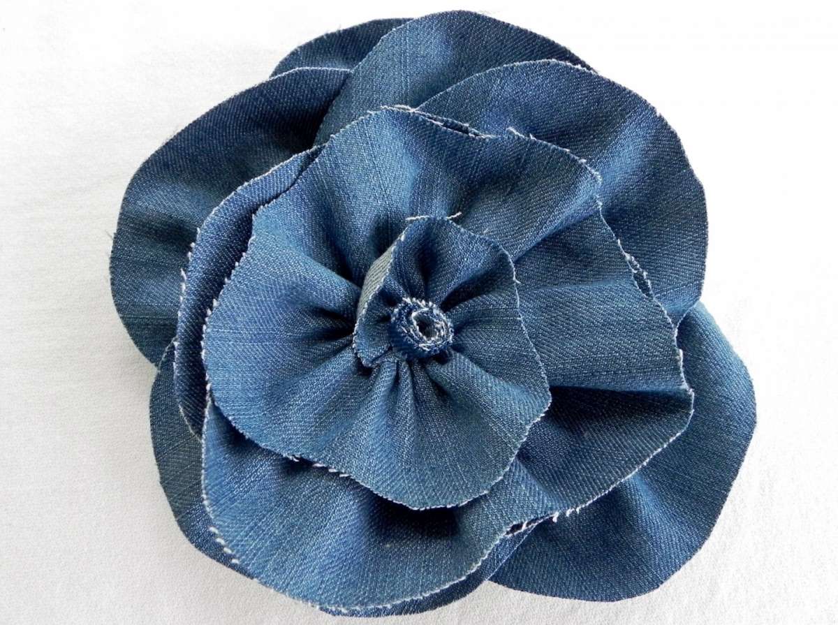 Fiori stoffa denim