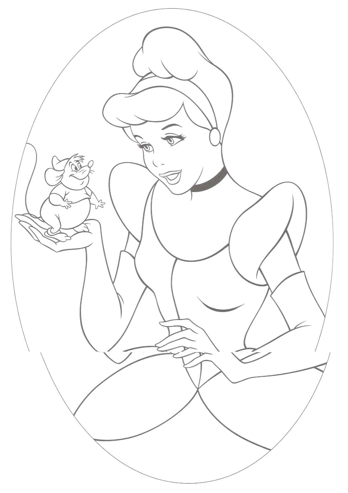 Principesse Disney da colorare  Cenerentola topino