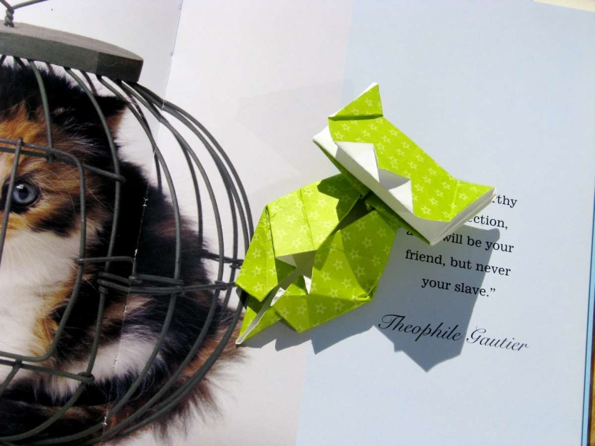 Segnalibro gatto origami