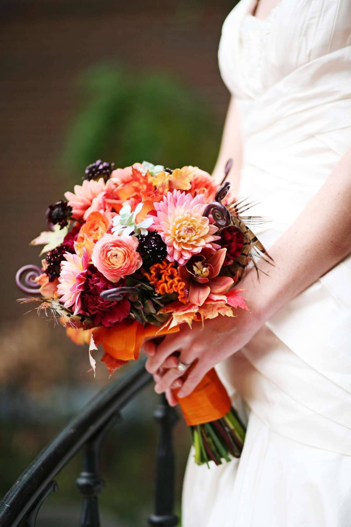 Bouquet sposa Natale arancio