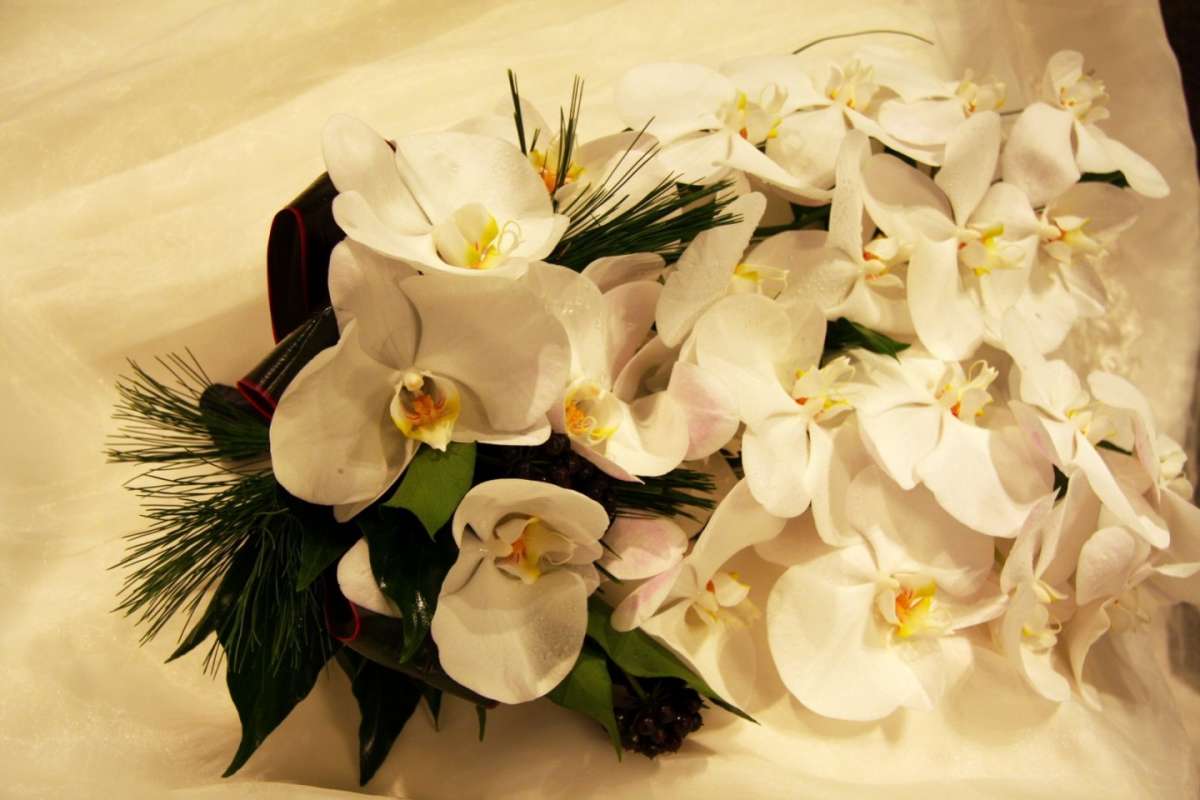 Bouquet sposa Natale con le orchidee bianche