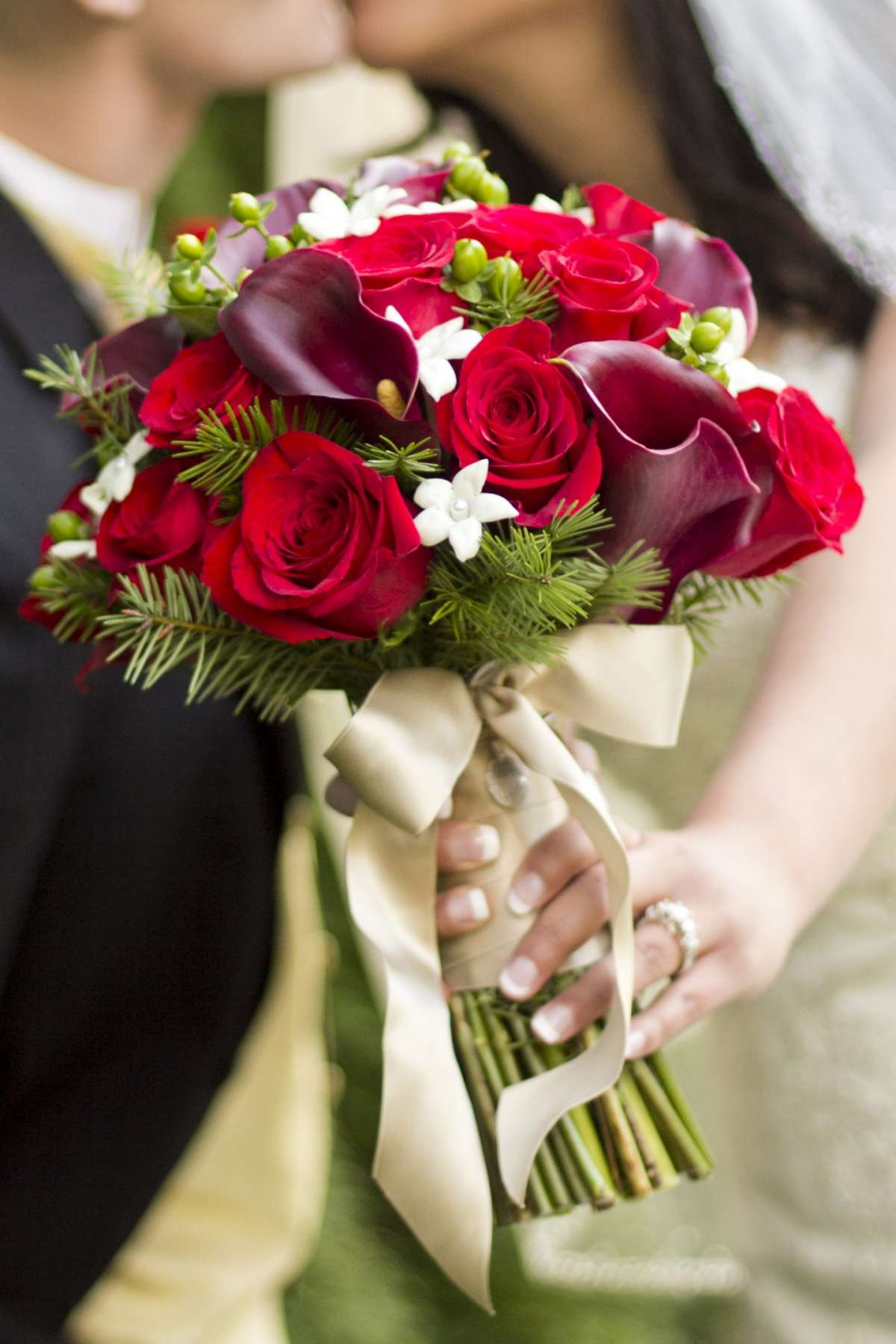 Bouquet sposa Natale in viola