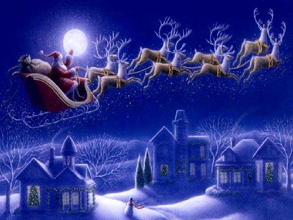 Frasi d'amore cartolina d'auguri con Babbo Natale