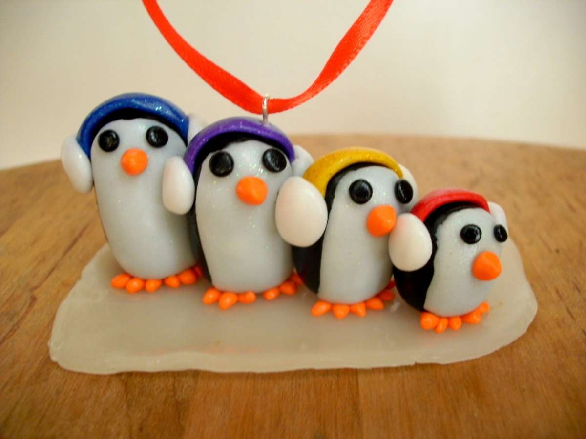 Lavoretti Natale con la plastilina: pinguini