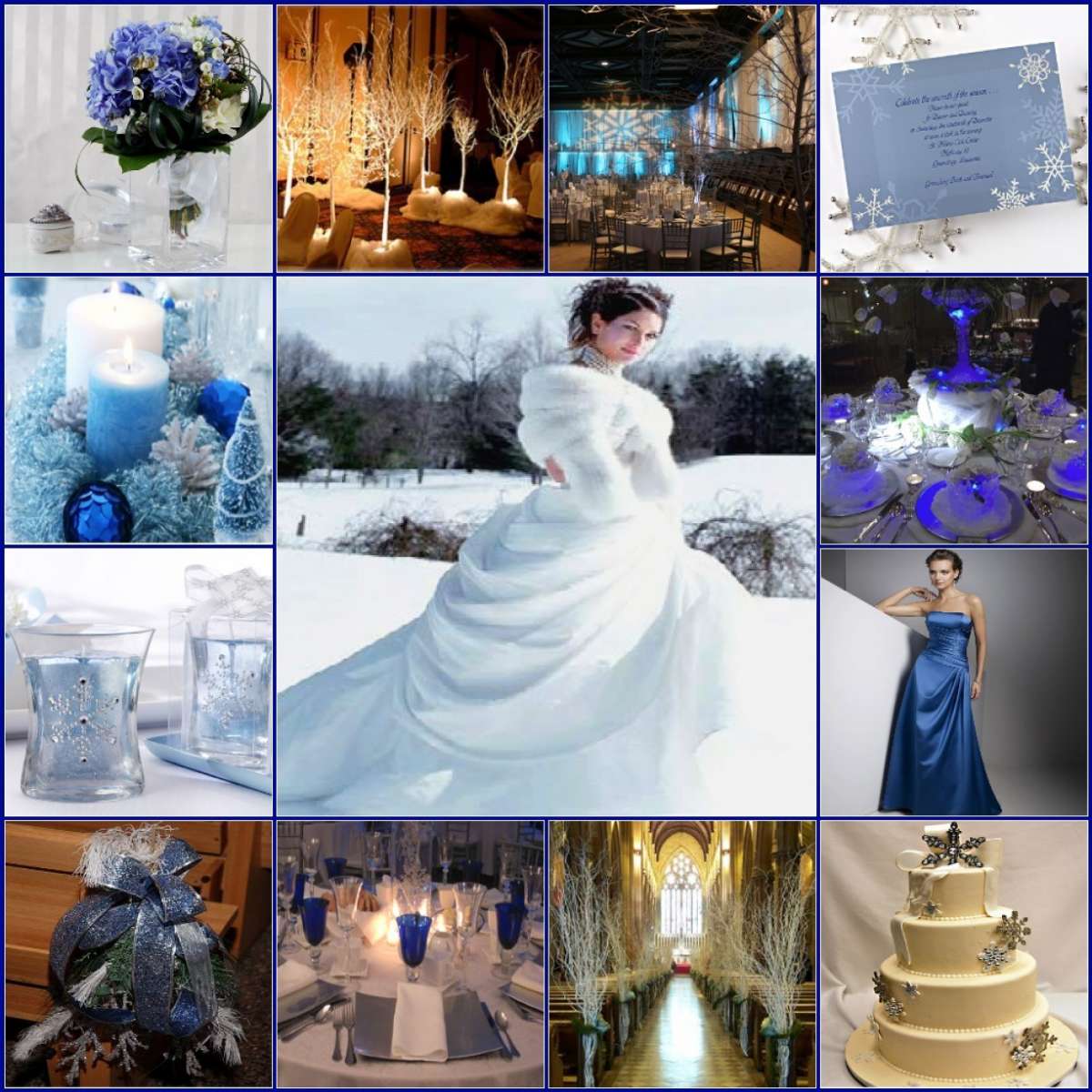 Sposarsi a Natale: decori blu