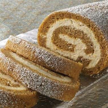 Torta di zucca a forma di rotolo