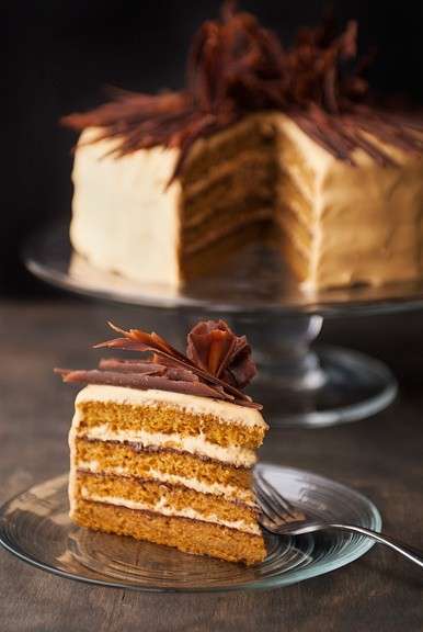 Torta di zucca con cioccolato e butter cream alla vaniglia