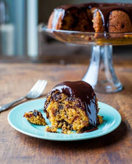 Torta di zucca con cioccolato fuso