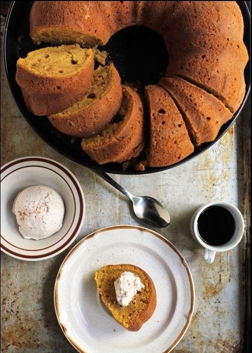 Torta di zucca con gelato