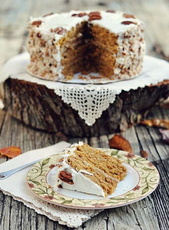 Torta di zucca con noci pecan