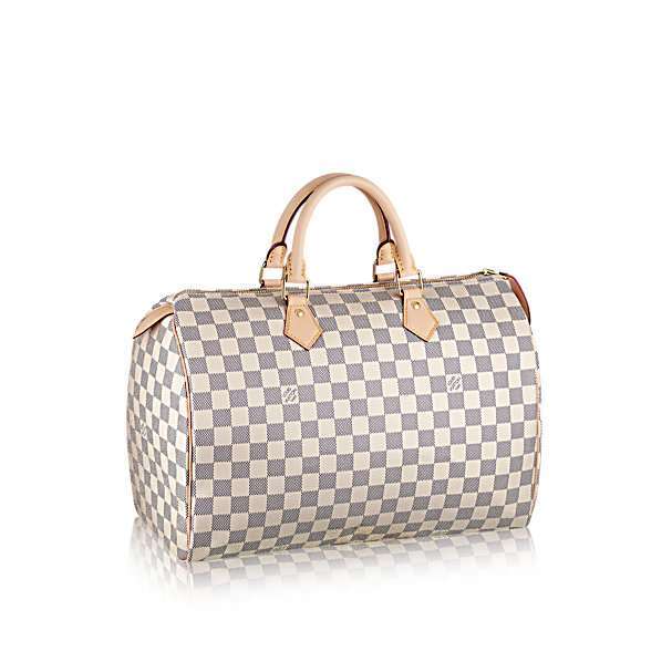 Bauletto Speedy 40 Louis Vuitton in tela Damier Azur