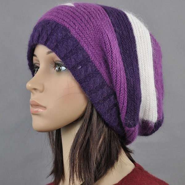 Cappello di lana lungo tricolore