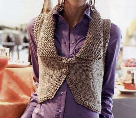 Gilet con colletto ai ferri